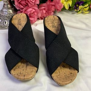 a.n.a. Slip on Stretch Wedge Sandal